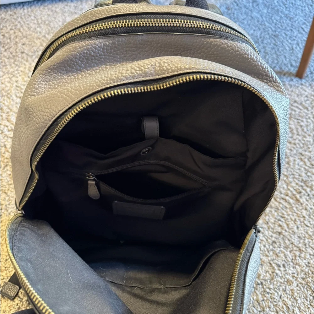 Coach Gray Leather Backpack for Men - Picture 4 of 6